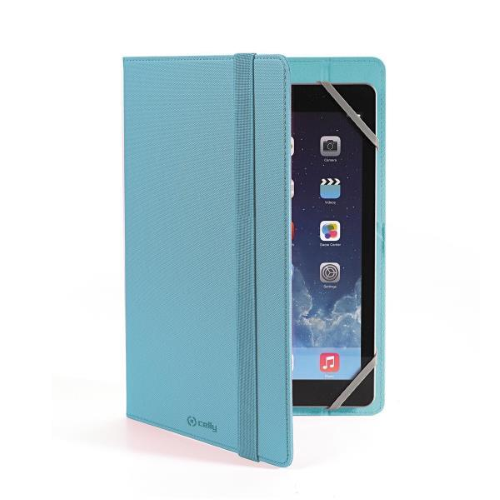 CELLY TABLET 9"-10" CUSTODIA UNIVERSALE A LIBRO IN ECOPELLE COLORE AZZURRO